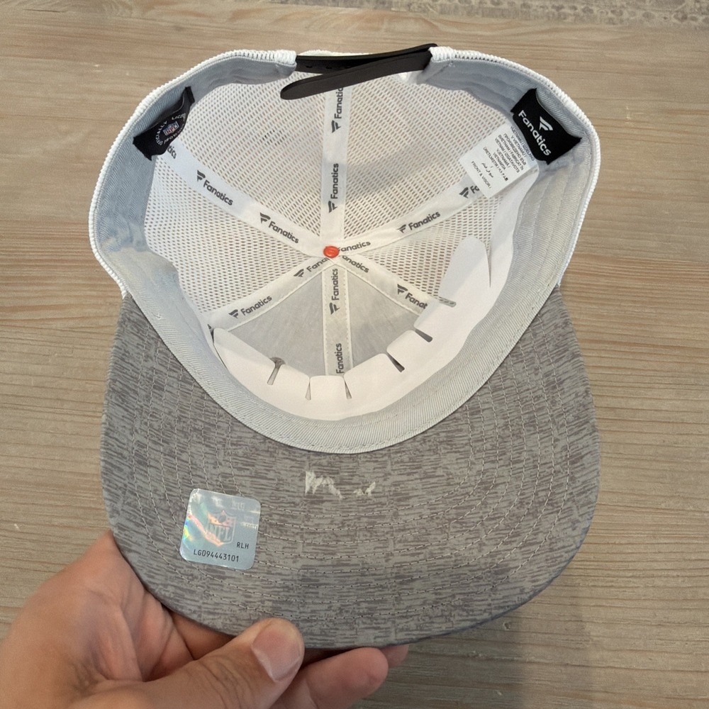 Fanatics New York Jets Gray White Adjustable Mesh Back Breathable Snapback Hat - Picture 5 of 7